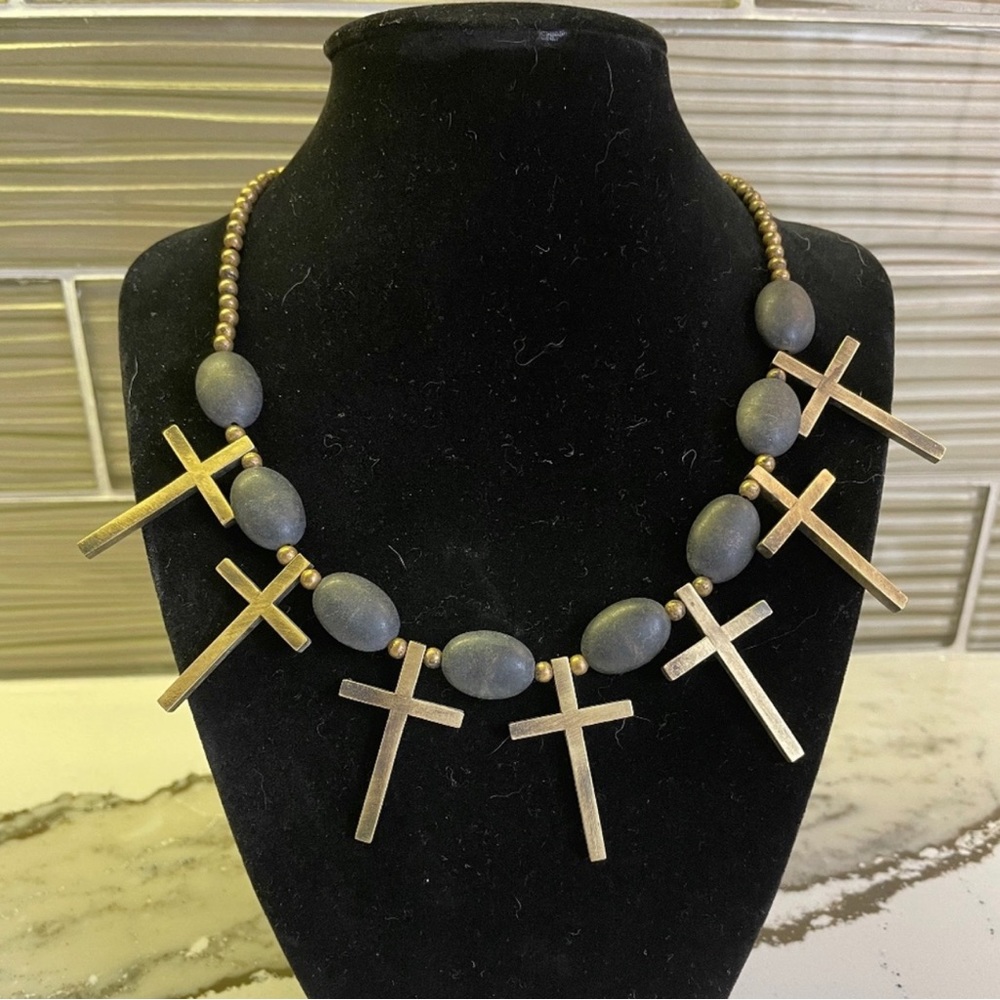 Robert Lee Morris necklace (Brass) & Earrings (sterling silver)